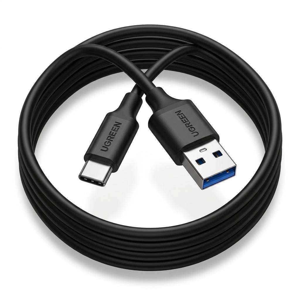 UGREEN 1.5m USB-C to USB-A 3.0 Cable – 5Gbps Data Transfer & 3A Fast Charging – Black